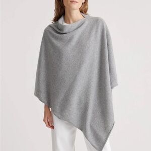 Quince Black Cashmere Poncho in Black
